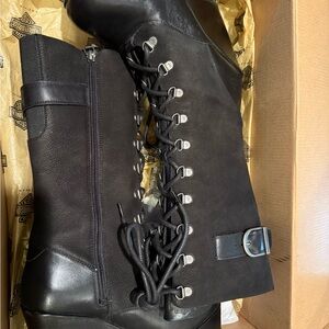 Dr. Martens Black Combat Boots with Buckle